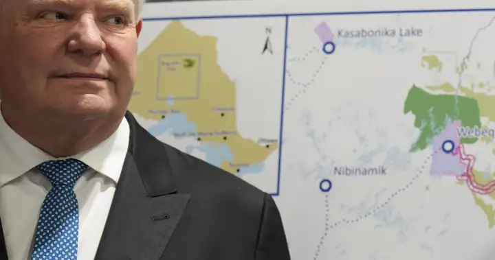 Ford government celebrates construction work on northern Ontario mining roads | Globalnews.ca